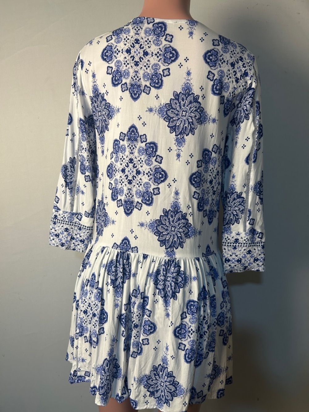 Athena Marie Women’s Dress Long-Waist 3/4Sleeve Embroidery Embellishment Size M - Picture 8 of 13